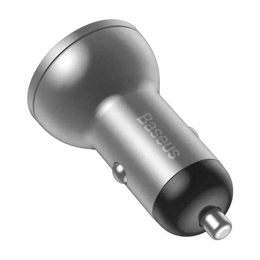 Baseus Car Charger with display, 2x USB, 4,8A, 24W (silver)