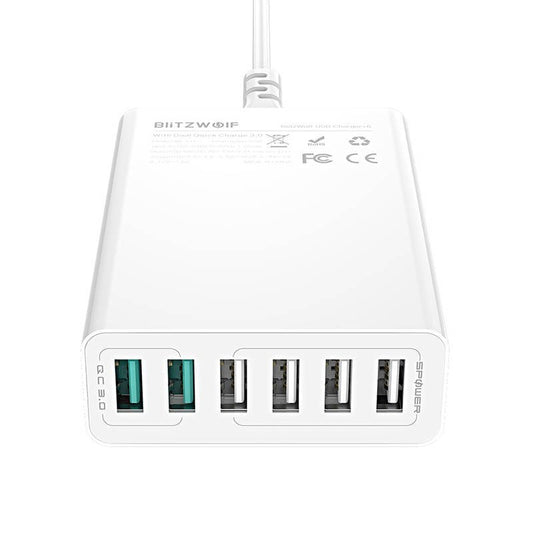 Charger 6x USB Blitzwolf BW-S15, QC 3.0, 60 W (white)