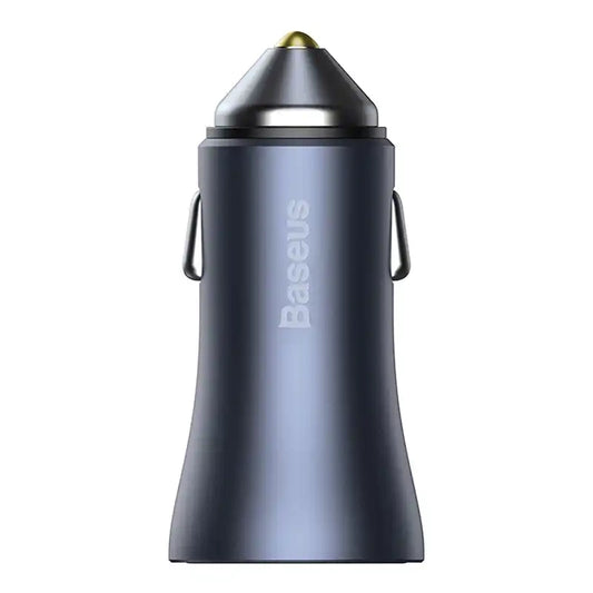 Baseus Golden Contactor Pro Car Charger 2x USB, 40W (gray) + Cable USB to USB-C 1m (black)