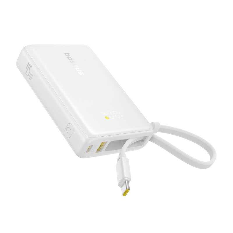 Powerbank Baseus PicoGo Digital Display 10000mAh 45W (biały)