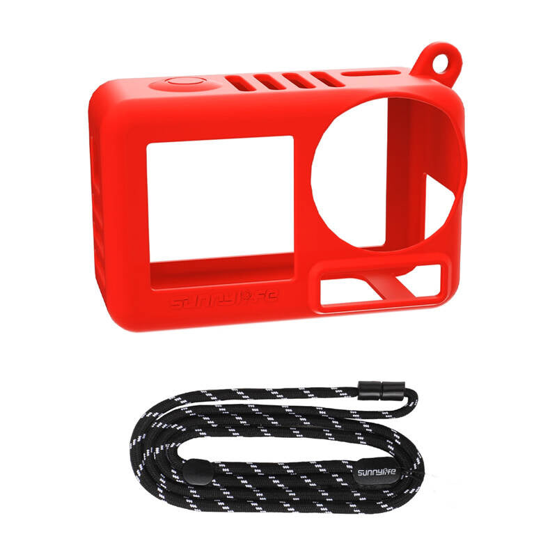 Sunnylife OA5-BHT885-R silicone case with strap for ACTION 5 PRO (red)