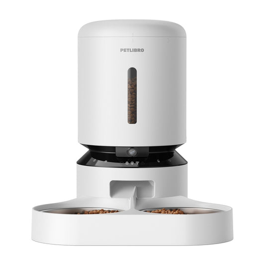 Petlibro Granary camera feed dispenser with double bowl, 5L (white)