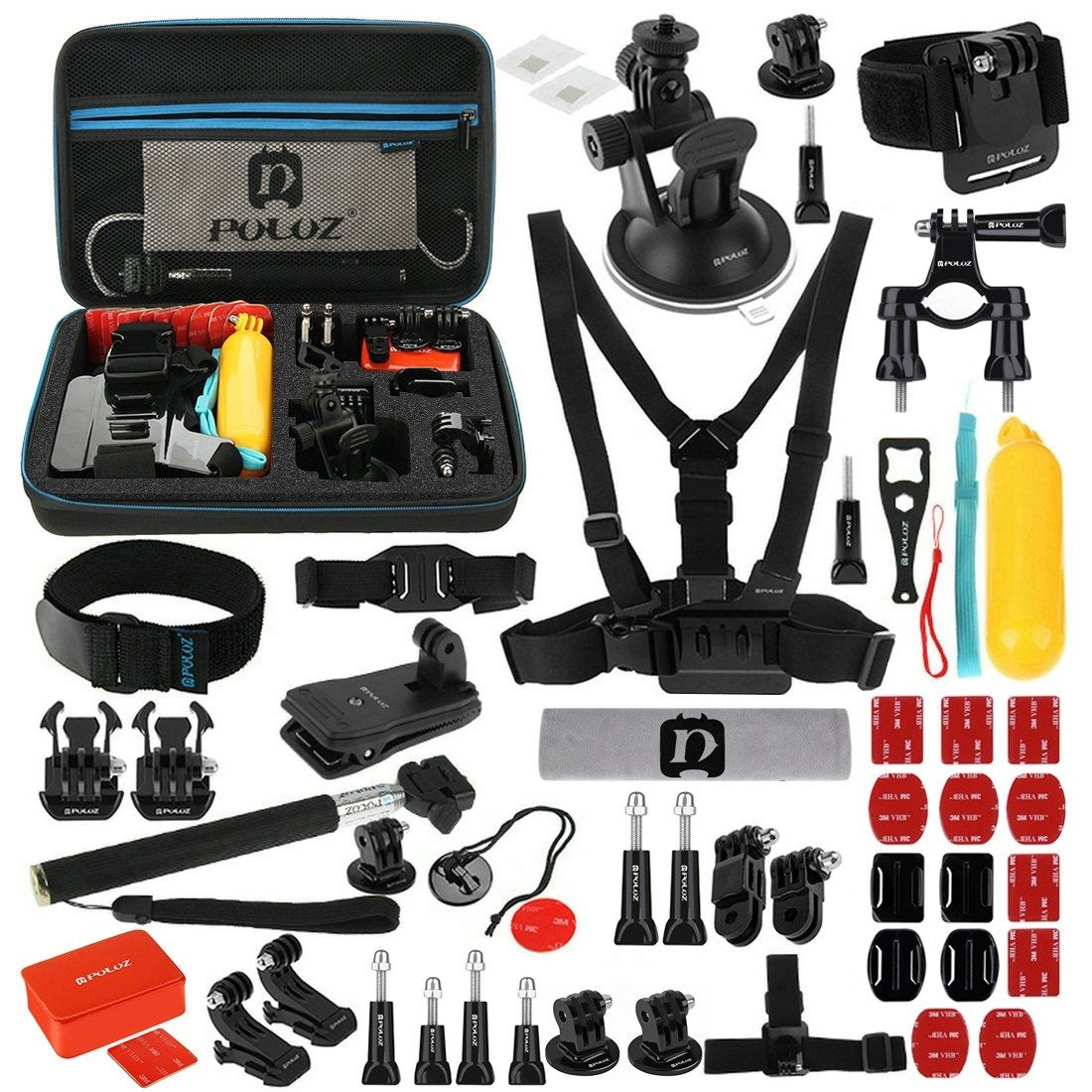 Set of 53 Puluz accessories for sports cameras PKT09
