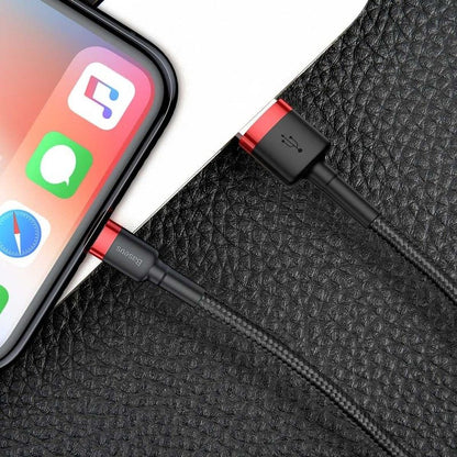 Baseus Cafule USB Lightning Cable 2,4A 0,5m (Red+Black)