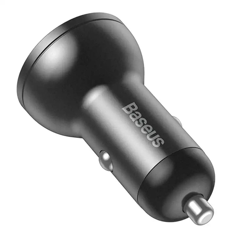 Baseus Car Charger with display 2x USB, 4,8A, 24W (gray)