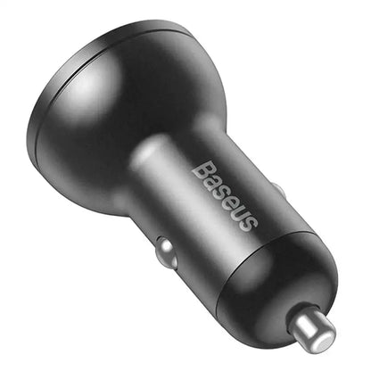 Baseus Car Charger with display 2x USB, 4,8A, 24W (gray)