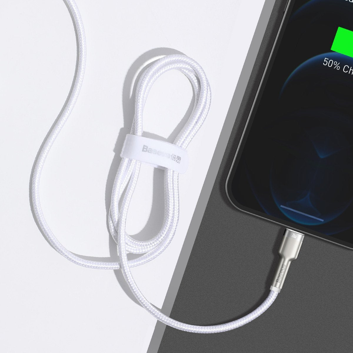 USB-C cable for Lightning Baseus Cafule, PD, 20W, 1m (white)