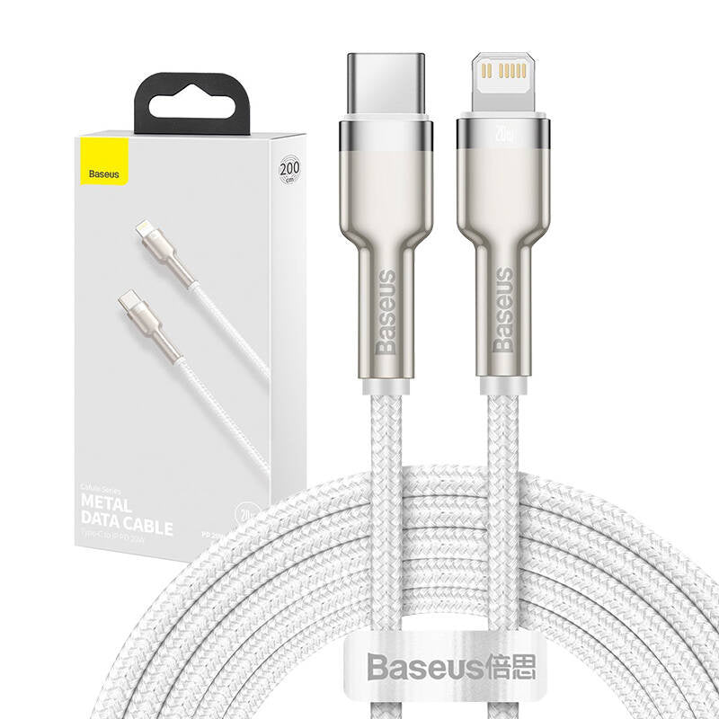 USB-C cable for Lightning Baseus Cafule, PD, 20W, 2m (white)