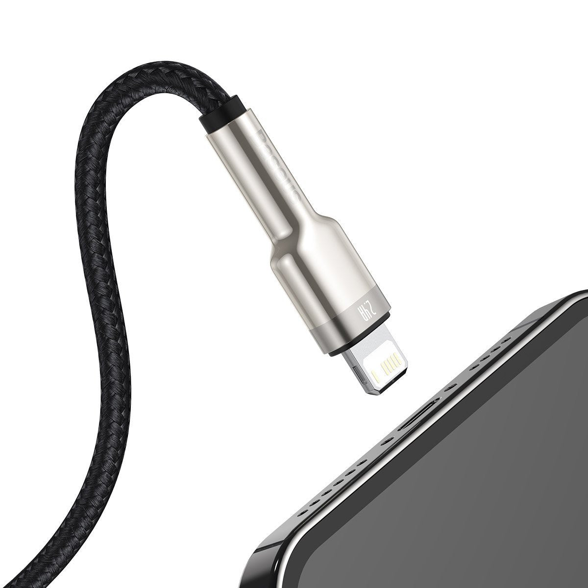 USB cable for Lightning Baseus Cafule, 2.4A, 1m (black)