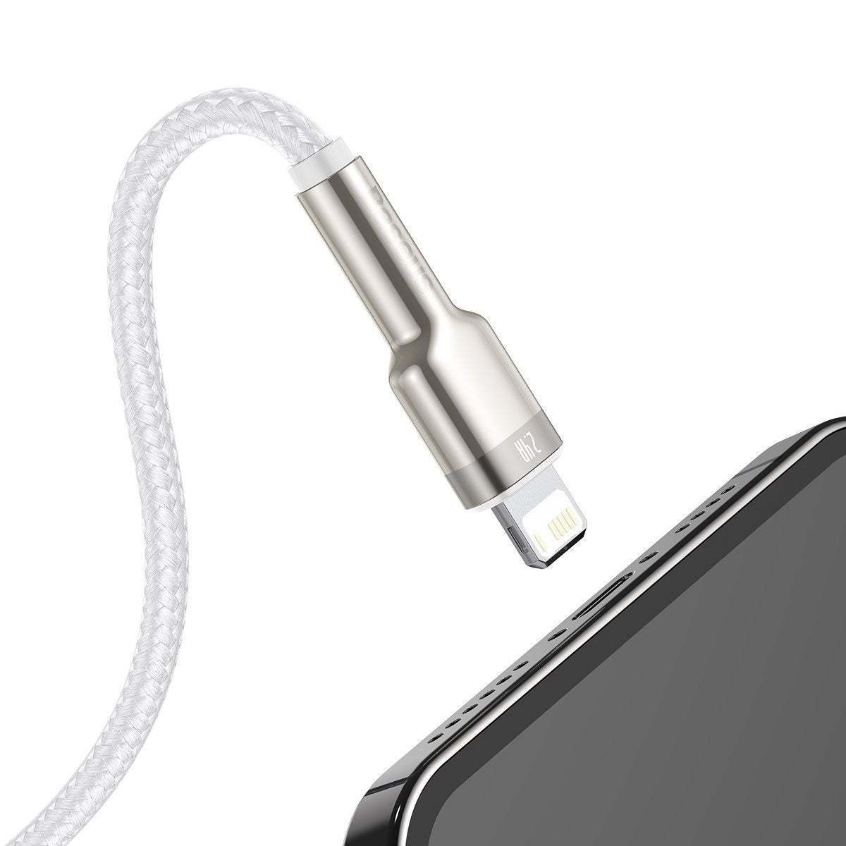 USB cable for Lightning Baseus Cafule, 2.4A, 2m (white)