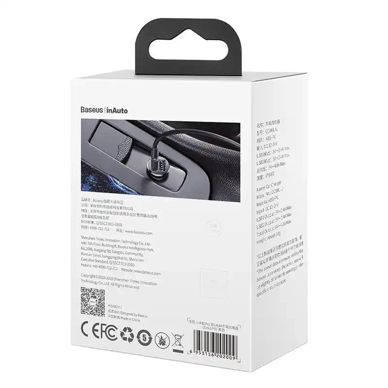 Baseus Grain Pro Car Charger 2x USB 4.8A (black)