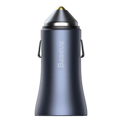 Baseus Golden Contactor Pro Car Charger 2x USB, 40W (gray) +  Cable USB to USB-C 1m (black)