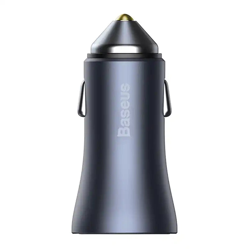 Baseus Golden Contactor Pro Car Charger USB + USB-C, QC4.0+, PD, SCP, 40W (gray) + CabelUSB do USB-C 1m (black)