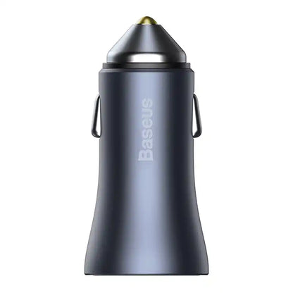 Baseus Golden Contactor Pro Car Charger USB + USB-C, QC4.0+, PD, SCP, 40W (gray) + CabelUSB do USB-C 1m (black)