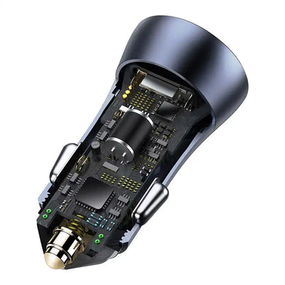 Baseus Golden Contactor Pro Car Charger USB + USB-C, QC4.0+, PD, SCP, 40W (gray) + CabelUSB do USB-C 1m (black)