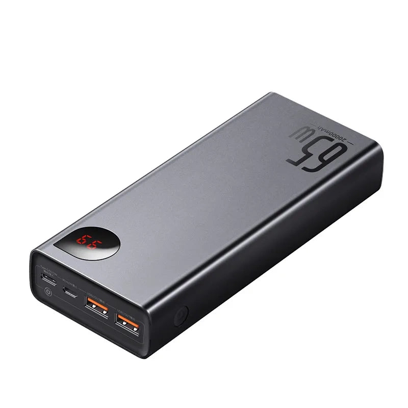 Powerbank Baseus Adaman Metal 20000mAh PD QC 3.0 65W 2xUSB + USB-C + micro USB (Black)