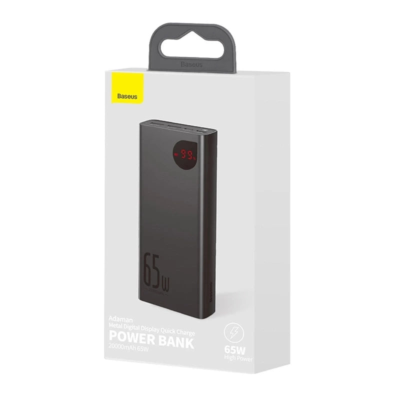 Powerbank Baseus Adaman Metal 20000mAh PD QC 3.0 65W 2xUSB + USB-C + micro USB (Black)