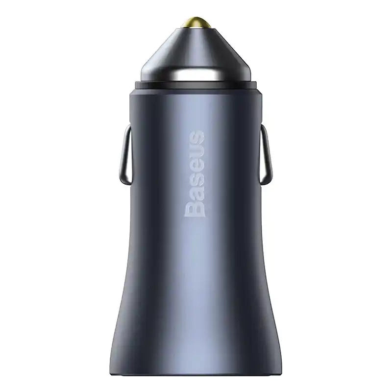 Baseus Golden Contactor Pro Car Charger USB + USB-C, QC4.0+, PD, SCP, 40W (gray) + Cable USB-C do iP 1m (black)
