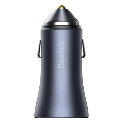Baseus Golden Contactor Pro Car Charger USB + USB-C, QC4.0+, PD, SCP, 40W (gray) + Cable USB-C do iP 1m (black)