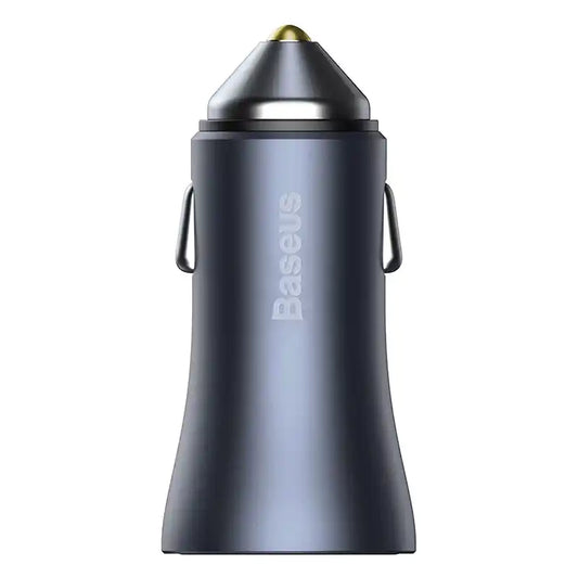 Baseus Golden Contactor Pro Car Charger USB + USB-C, QC4.0+, PD, SCP, 40W (gray) + Cable USB-C do iP 1m (black)