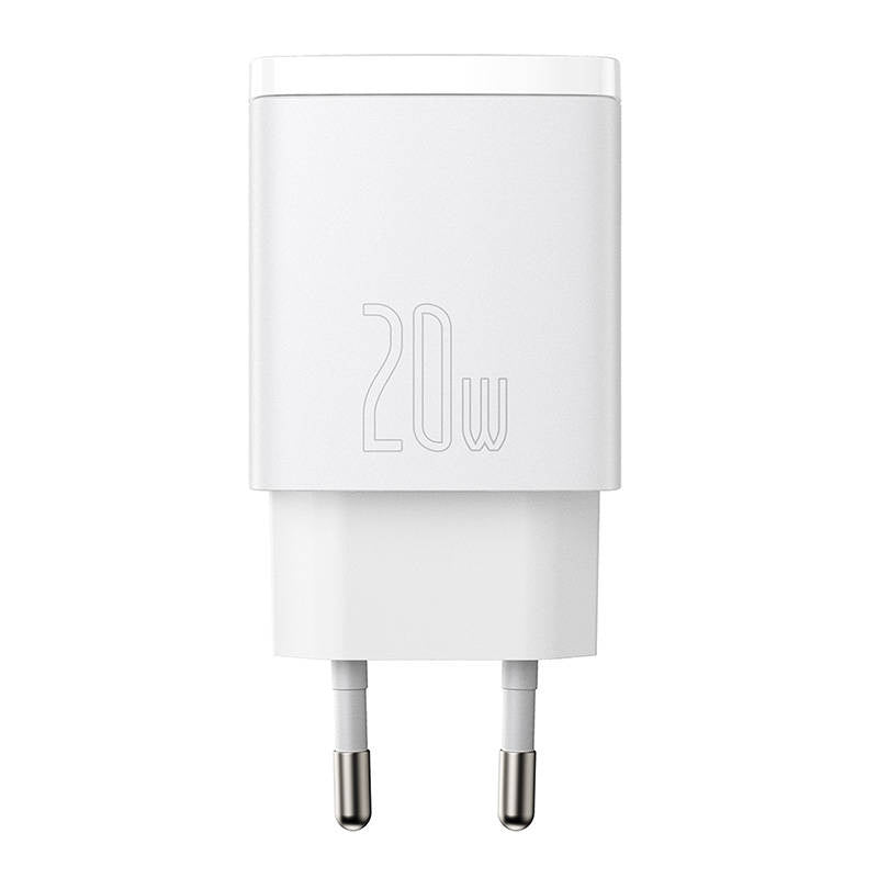 Baseus Compact Quick Charger, USB, USB-C, 20W (white)