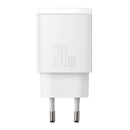Baseus Compact Quick Charger, USB, USB-C, 20W (white)