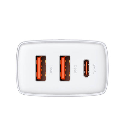 Baseus Compact Quick Charger, 2xUSB, USB-C, PD, 3A, 30W (white)