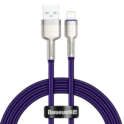 USB cable for Lightning Baseus Cafule, 2.4A, 1m (purple)