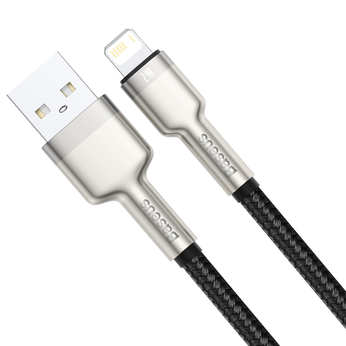 USB cable for Lightning Baseus Cafule, 2.4A, 0,25m (black)