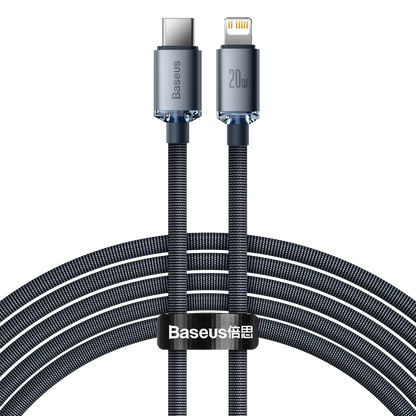 Baseus Crystal Shine cable USB-C to Lightning, 20W, PD, 2m (black)