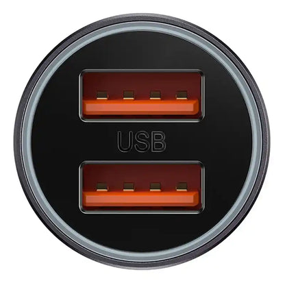 Baseus Golden Contactor Max car charger, 2x USB, 60W (gray)