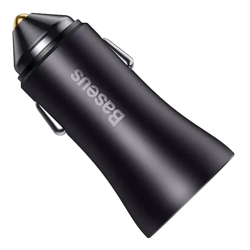 Baseus Golden Contactor Max car charger, 2x USB, 60W (gray)
