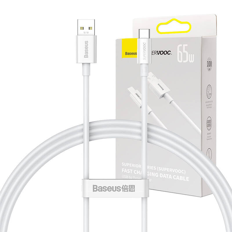 Baseus Superior Series Cable USB to USB-C, 65W, PD, 1m (white)