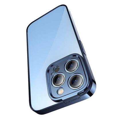 Baseus Glitter Transparent Case and Tempered Glass set for iPhone 14 Pro Max (blue)