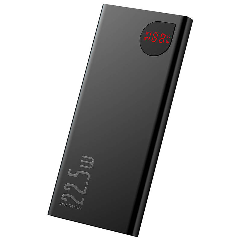 Powerbank Baseus Adaman Metal, 10000mAh, 2xUSB, USB-C, Lightning, MicroUSB  22.5W (black)