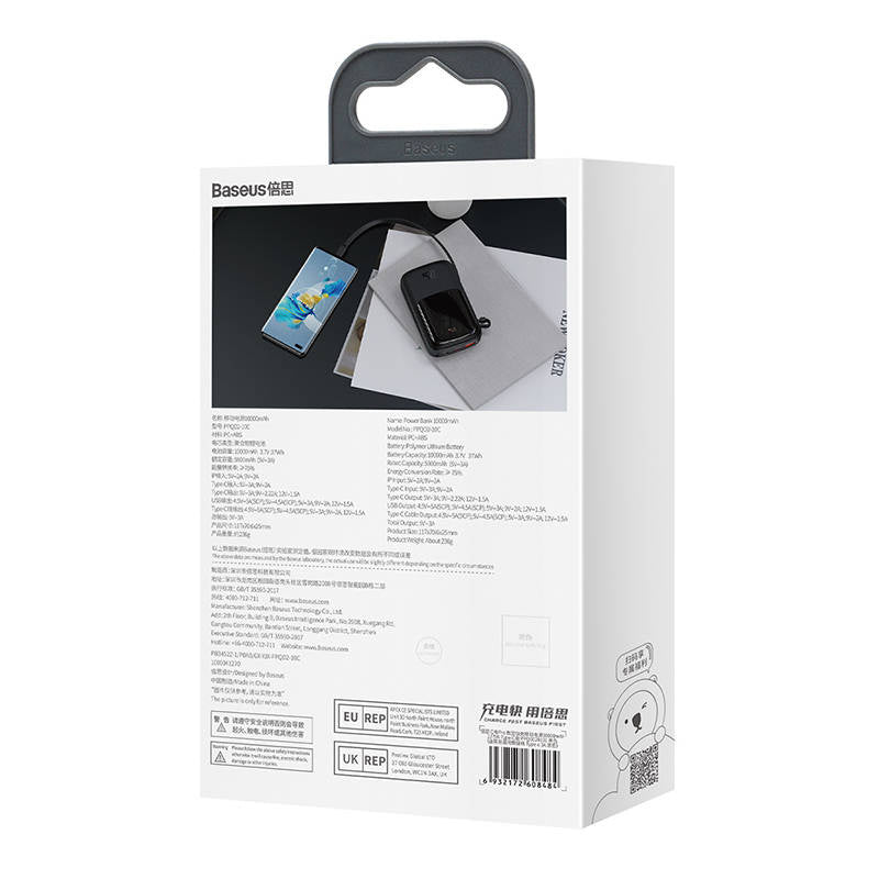 Powerbank Baseus Qpow PRO with cable, 10000mAh, 22.5W (Black)