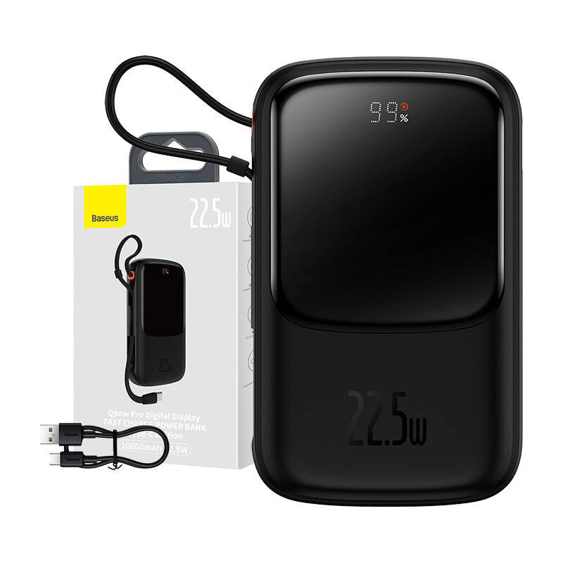 Powerbank Baseus Qpow PRO with cable, 10000mAh, 22.5W (Black)