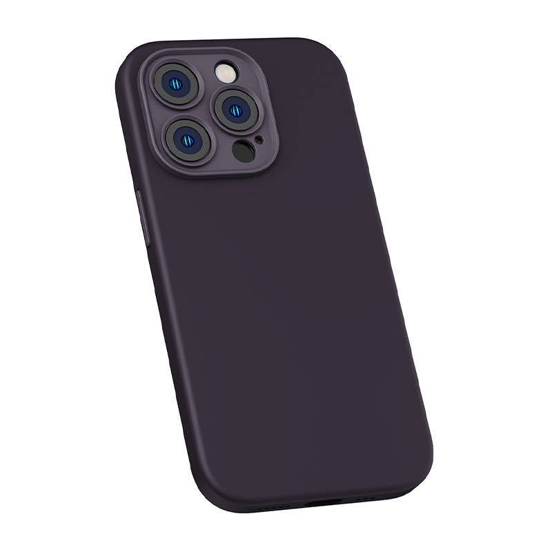 Baseus Liquid Silica Gel Case for iPhone 14 Pro (Elderberry)+ tempered glass + cleaning kit