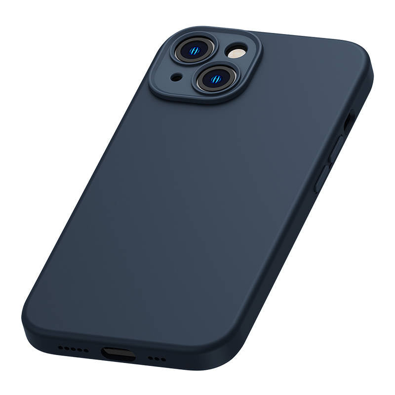 Baseus Liquid Silica Magnetic Case and Tempered Glass set for iPhone 14 Plus (blue)