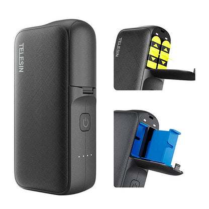 TELESIN charger with powerbank for GoPro Hero 12 / 11 / 10 / 9 / 8 / 7 / 6 / 5