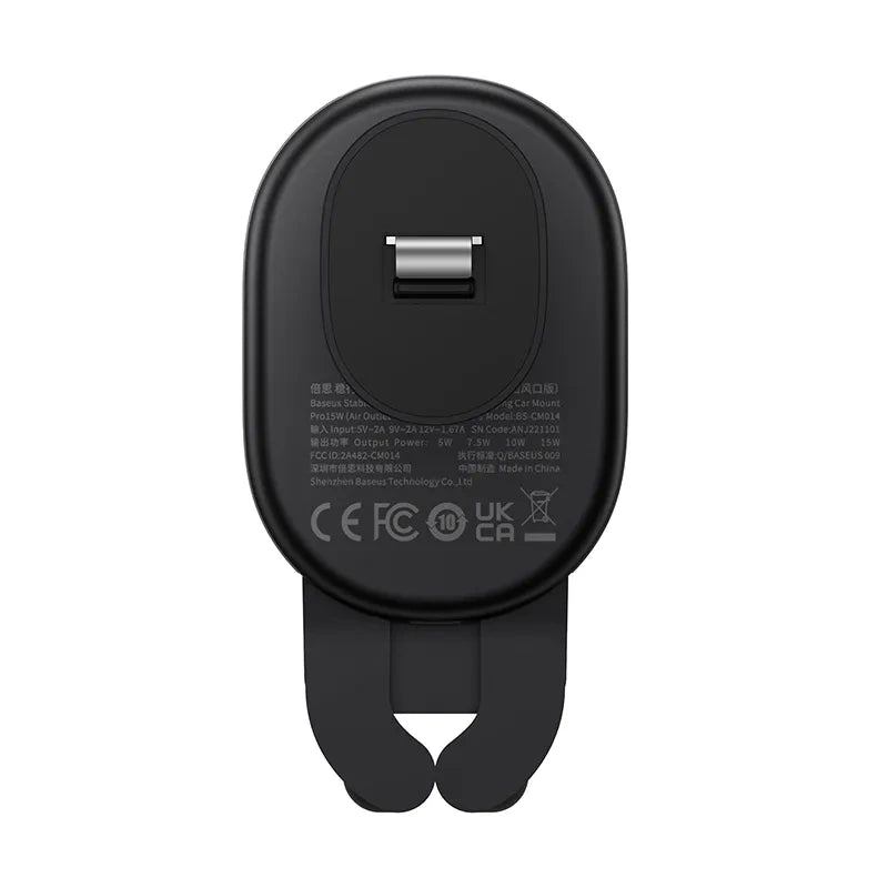 Stable Gravitational Wireless Charging Car Mount Baseus Pro 15W (black)