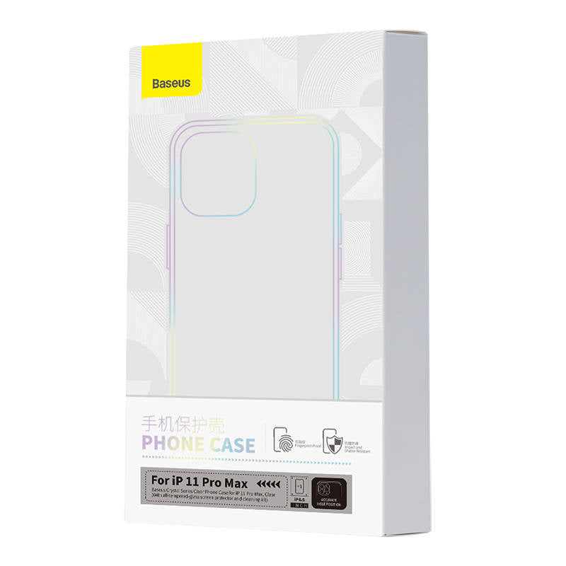 Case Baseus Crystal Series for iPhone 11 pro max (clear) + tempered glass + cleaning kit