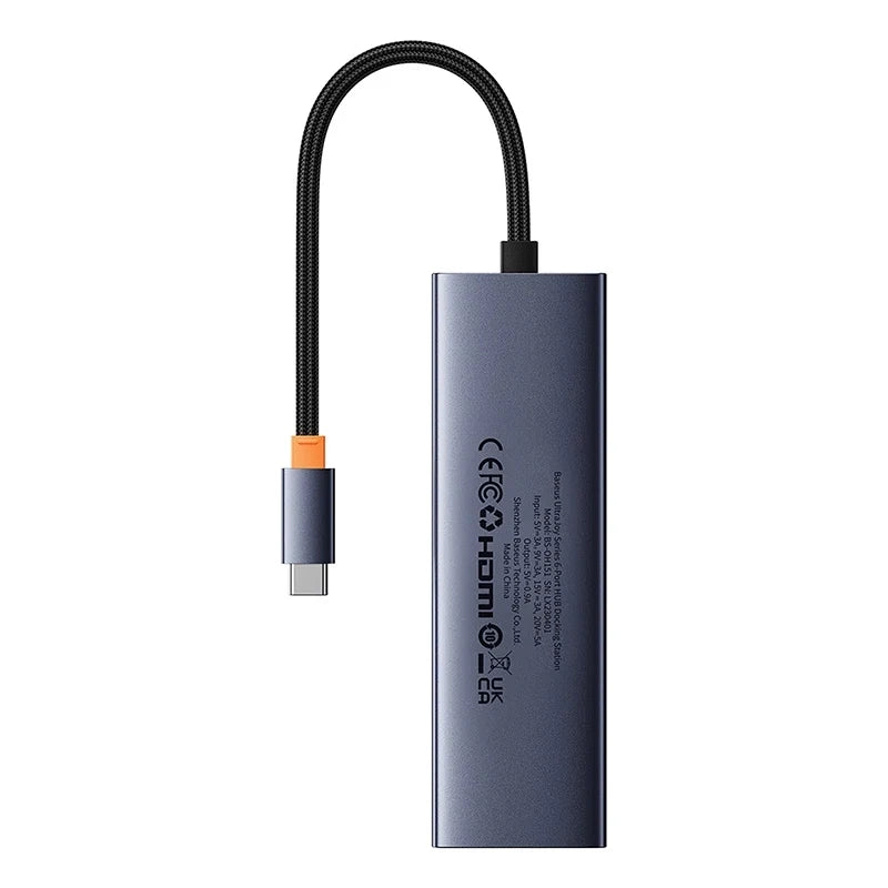 6in1 Hub Baseus  UltraJoy USB-C do HDMI4K@30Hz1+3xUSB 3.0+PD+RJ45 (space grey)