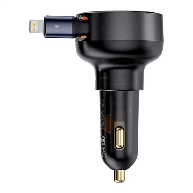 Car Charger Baseus Enjoyment Pro with lightning cable + USB-C , 55W (black)