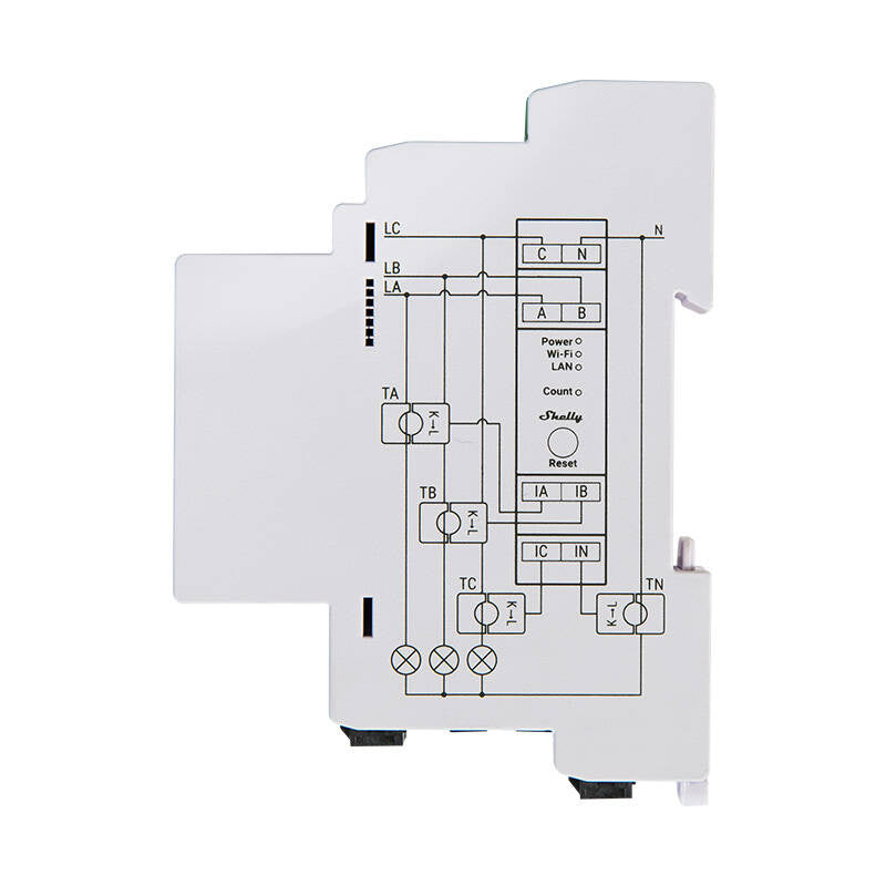 Shelly PRO 3EM 120A 2-Phase Energy Meter, WiFi/Bluetooth