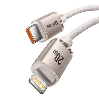 Kabel USB-C do iP Baseus Crystal Shine,  20W, 2m (różowy)