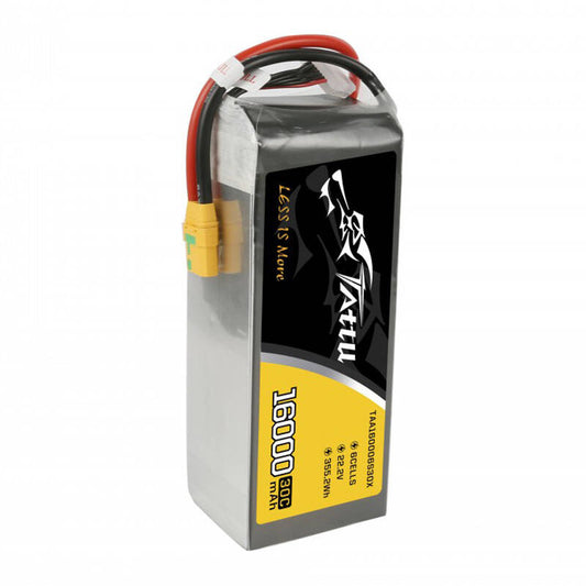 Tattu 16000mAh 22.2V 30C 6S1P LiPo Battery Pack with XT90 Anti-spark Plug