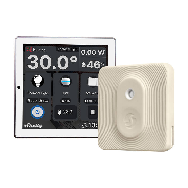 Shelly Wall Display WiFi/BLU (White) + BLU H&T (Ivory) Set