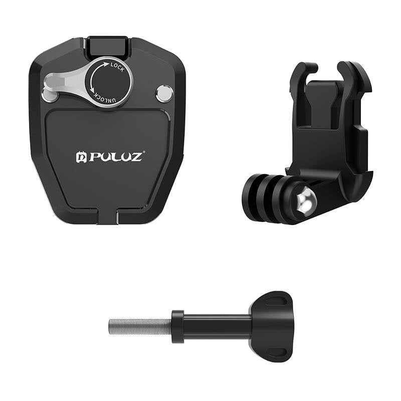 PULUZ motorcycle windshield clip for sports cameras (DJI Osmo Action 4, GoPro Hero 12, Insta360 Ace Pro / X4)(black)