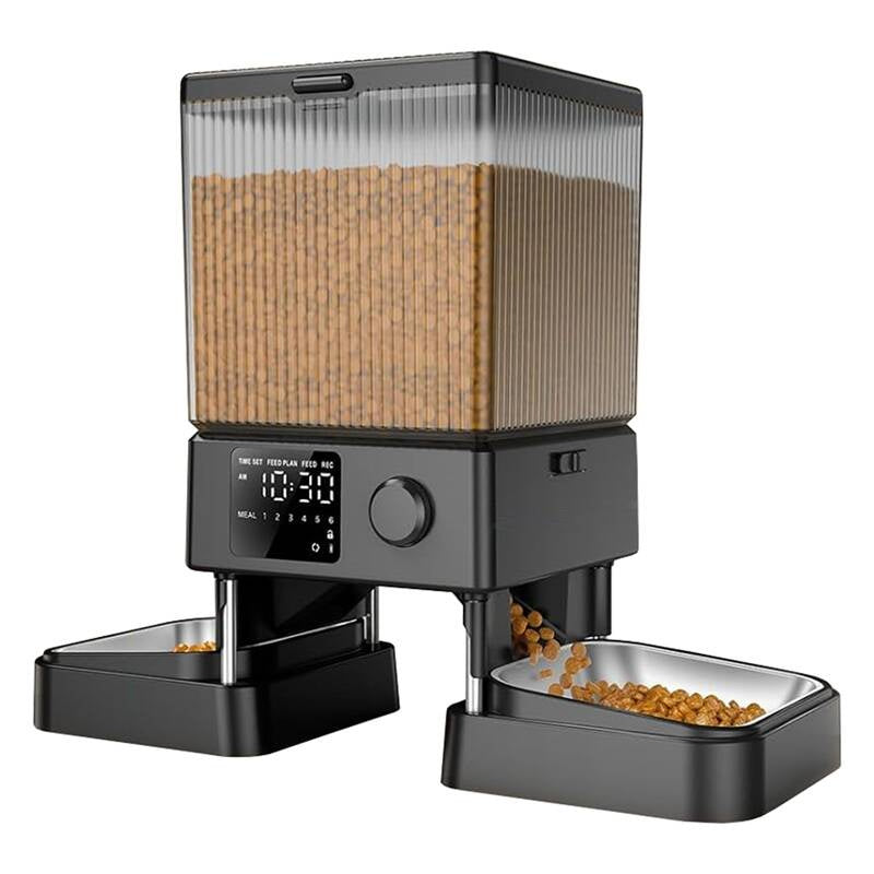 Oneisall dual automatic pet food dispenser without WIFI